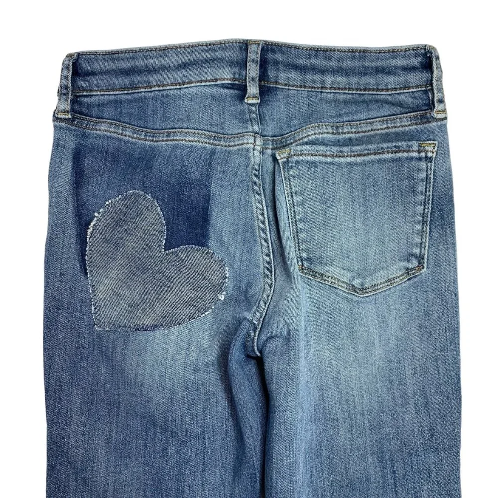 Gap Jeans Jeggings Heart Applique Patched Distressed Denim Girls 12